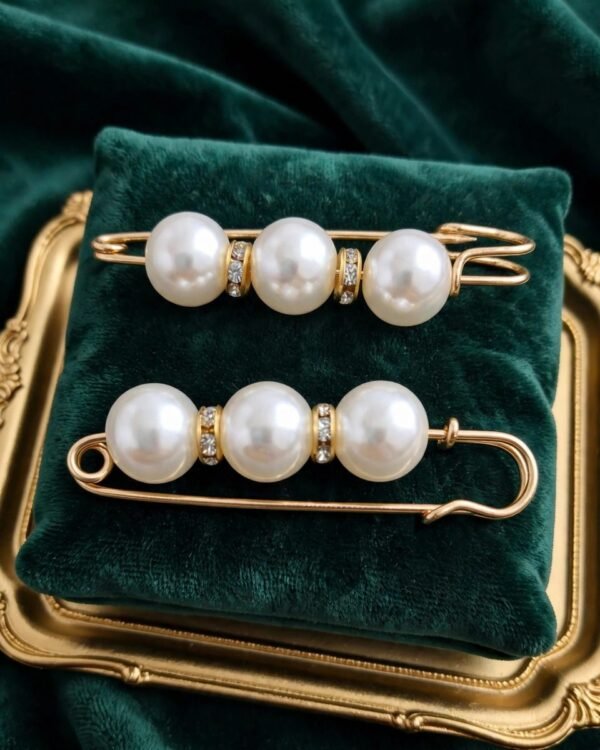 Decorative Pearl Safety Pin Brooch for Hijab