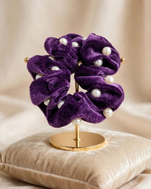Pearl Embellished Hair Scrunchie