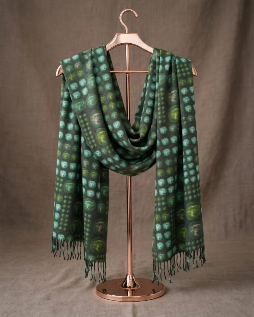 Royal Pashmina Digital Print Tie-Dye Shawl for winter modest layering